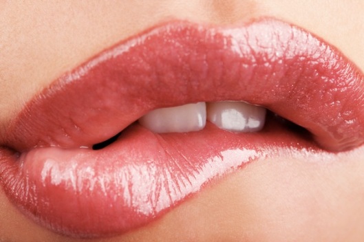 Lips biting